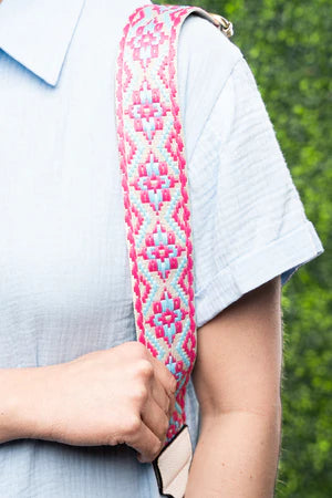 ROSY HEIGHTS TRAIL GUITAR STRAP WHITE SMALL SLING BAG/PURSE