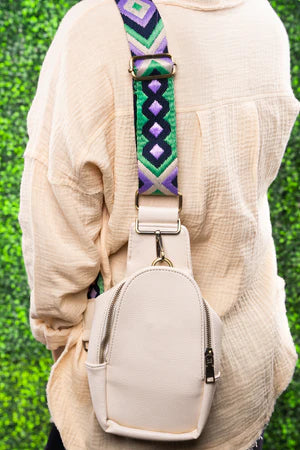 SENTINEL PEAK GUITAR STRAP IVORY SMALL SLING BAG/PURSE