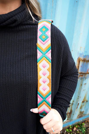 Aztec strap with this Beautiful Teal Sling Bag/Purse
