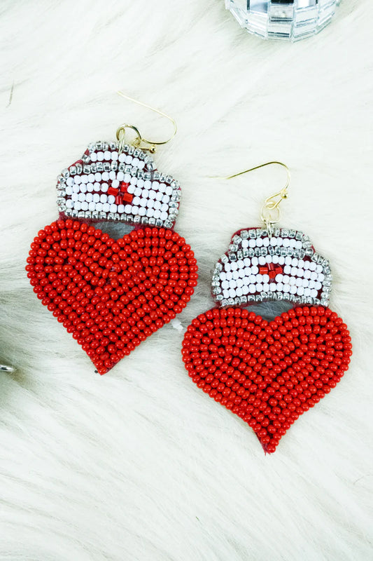 Love a Nurse Seed Bead Ear Rings/Jewelry