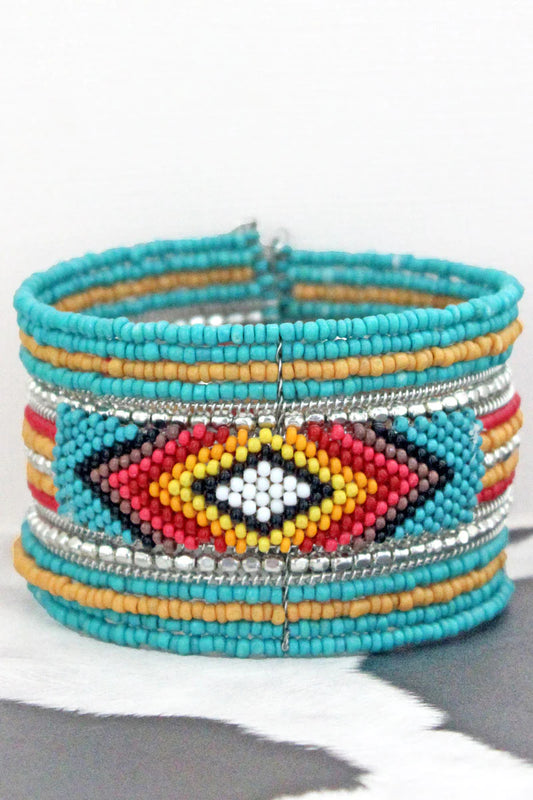 Aztec Design Seed Bead Bracelet/Jewelry