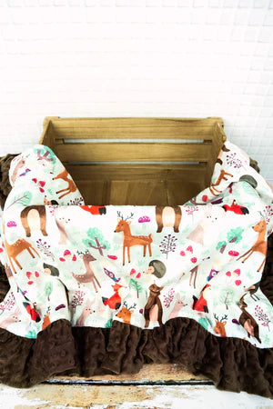 FOREST FRIENDS MINKY FLEECE BABY BLANKET