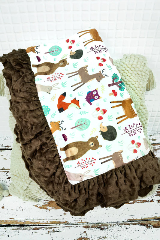 FOREST FRIENDS MINKY FLEECE BABY BLANKET