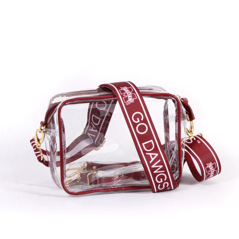 Clear Purse with Patterned Shoulder Straps - Mississippi/Purse/Game Day