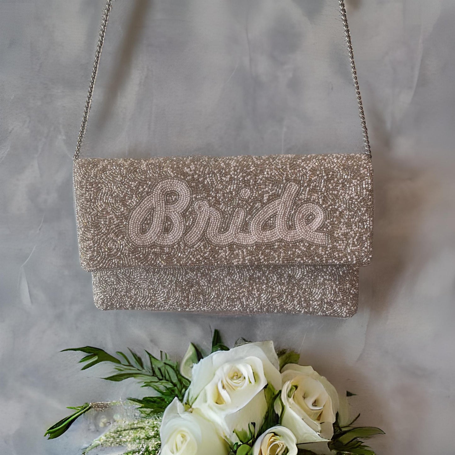 BRIDE SEED BEAD CROSS BODY BAG