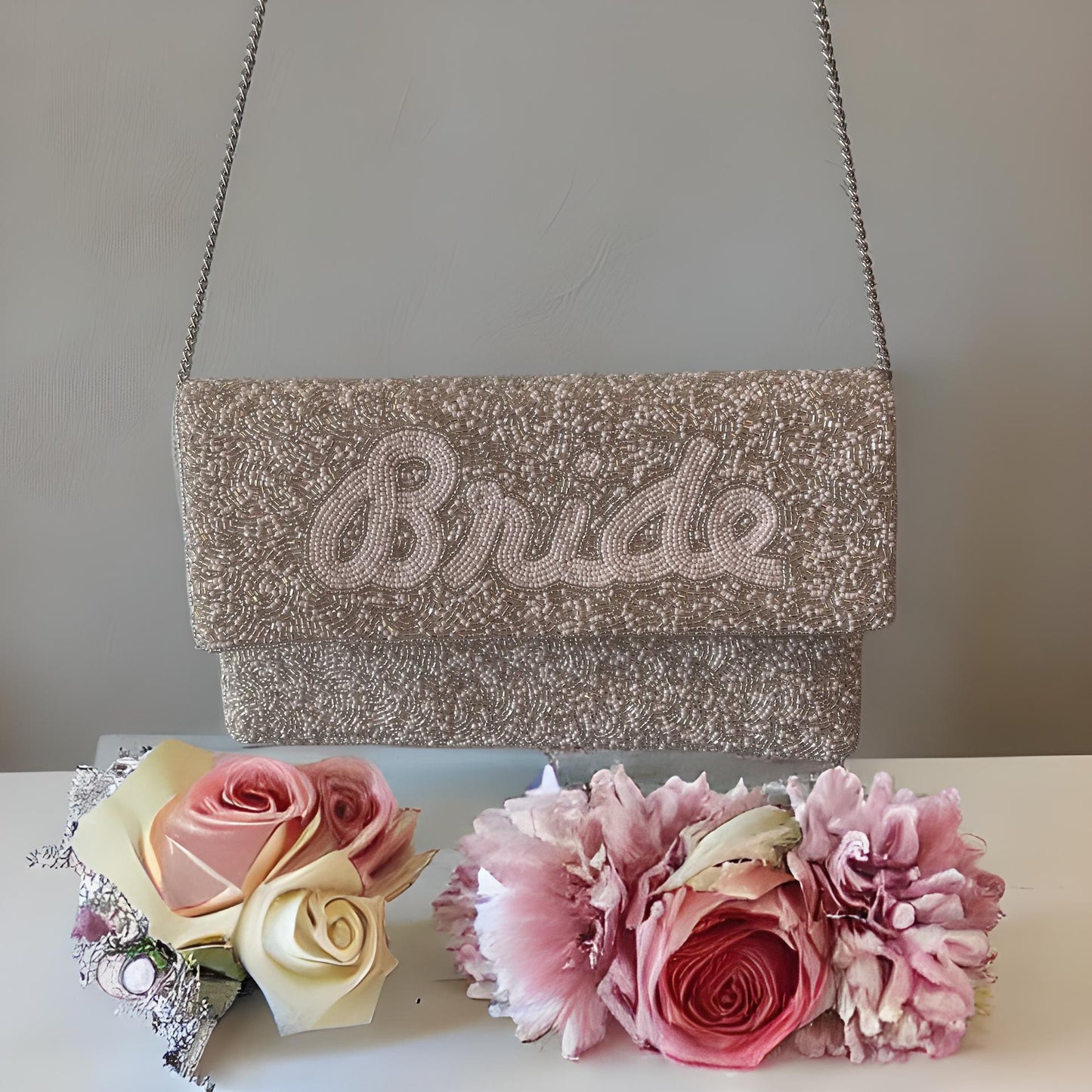 BRIDE SEED BEAD CROSS BODY BAG