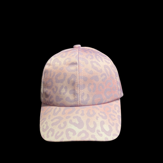 Girls Pink/Purple Leopard Hat